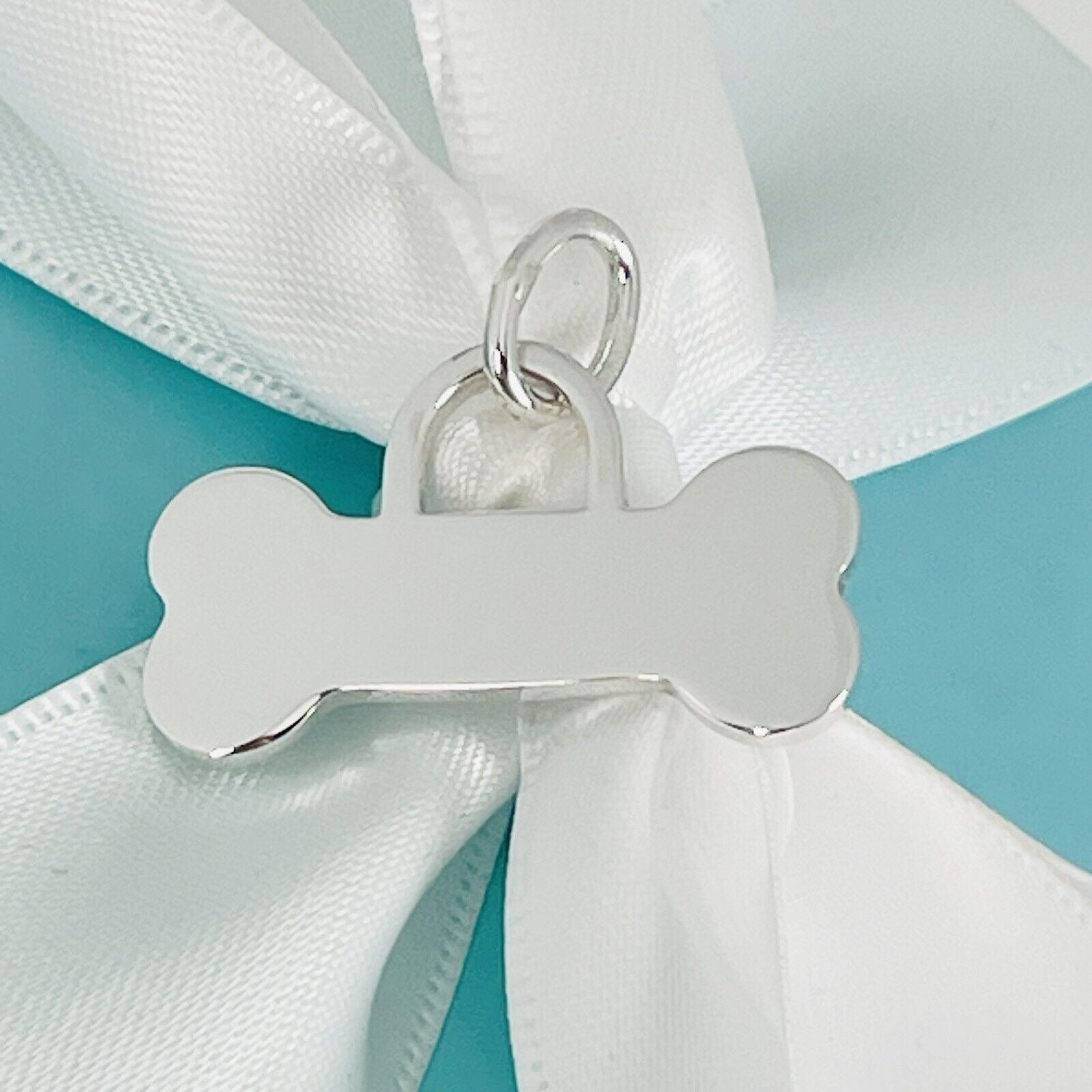 Tiffany & Co Dog Bone Pet Charm or Pendant Small in Sterling Silver Engravable