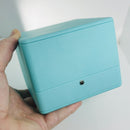 Tiffany & Co Necklace Storage Presentation Gift Box in Blue Leather Lux-4