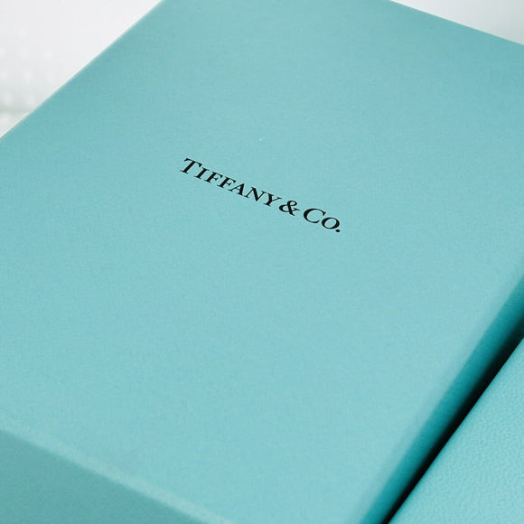 Tiffany & Co Necklace Earring Set Storage Presentation Gift Box Blue Leather Lux