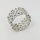 Size 5.5 Tiffany Crown of Hearts Ring Wide Band in Sterling Silver-2