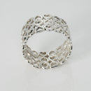 Size 5.5 Tiffany Crown of Hearts Ring Wide Band in Sterling Silver-3