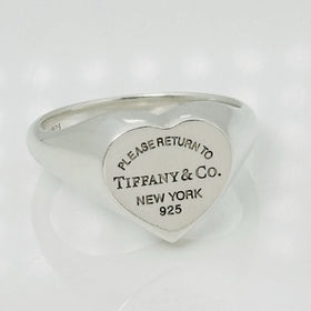 Size 6.5 Return to Tiffany Heart Signet Ring in Sterling Silver
