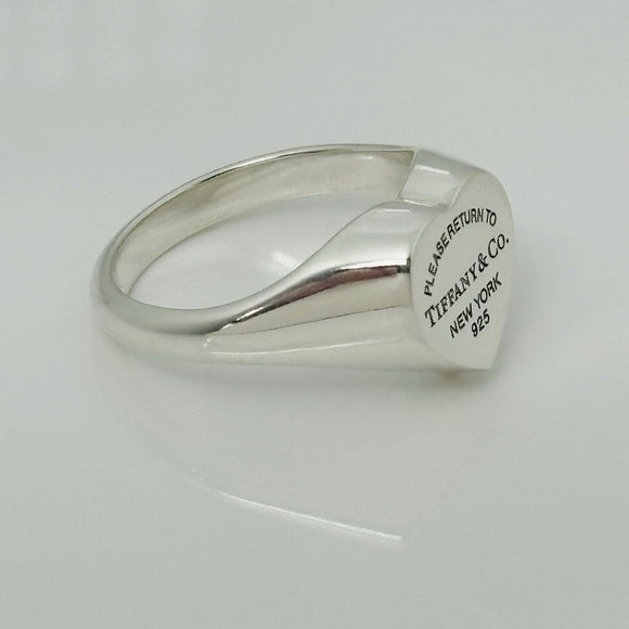 Size 6.5 Return to Tiffany Heart Signet Ring in Sterling Silver