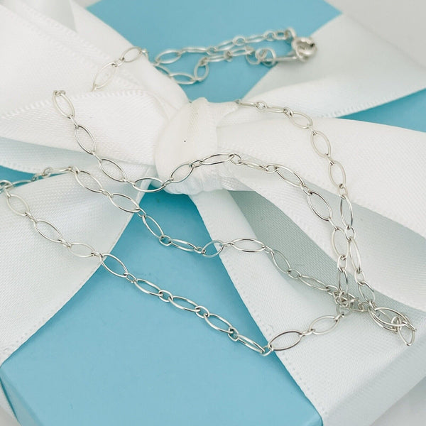 16" Tiffany & Co Oval Link Chain Necklace Classic Style in Sterling Silver - 4