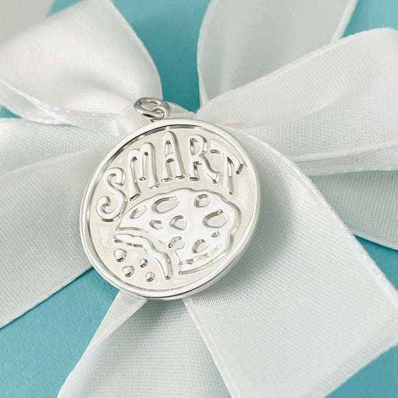 Tiffany Smart Cookie Large Round Pendant  Charm in Sterling Silver