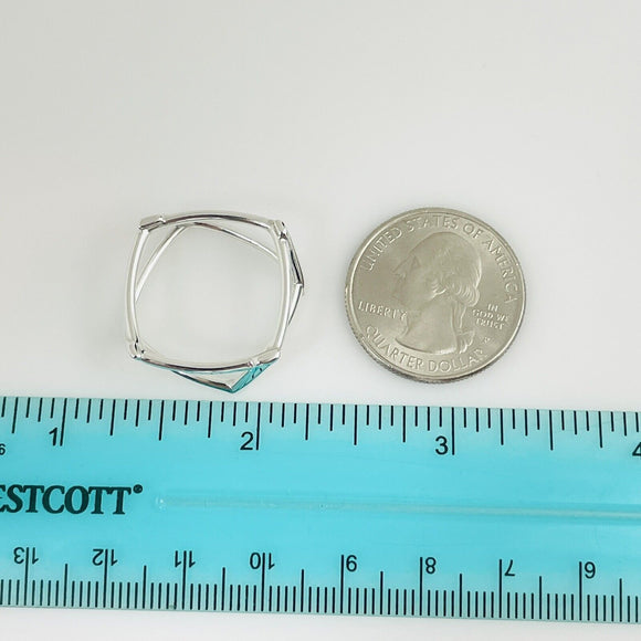 Size 7.5 Tiffany Frank Gehry Torque Ring Open Cutout Square Mens Unisex