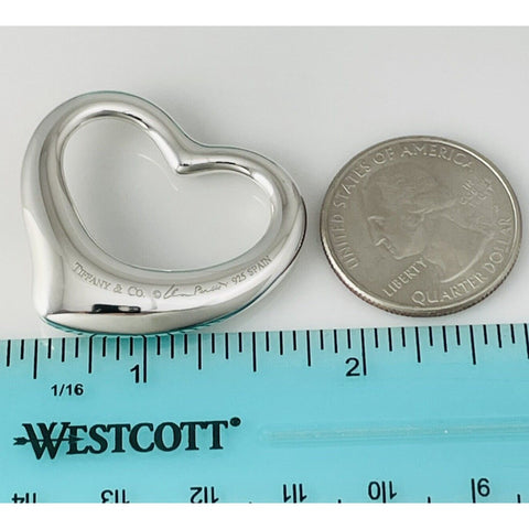 Tiffany Open Heart Pendant XL Extra Large 1.4" 35mm Jumbo by Elsa Peretti