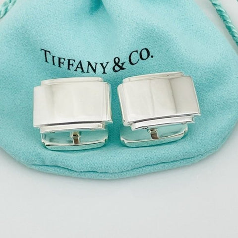 Tiffany Metropolis Cuff Links in Sterling Silver Engravable - 0