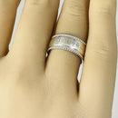 Tiffany & Co. Script Notes Band Ring Size 8 Sterling Silver Beaded Milgrain Edge-5