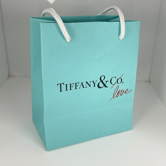 Tiffany & Co Love Limited Edition Blue Shopping Bag Gift Bag 6" X 5" x 3"