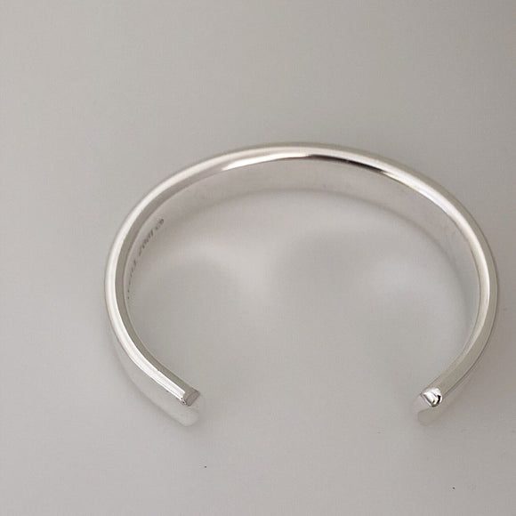 Small 6" Tiffany & Co Sterling Silver 1837 Wide Cuff Bracelet