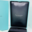 Tiffany & Co Necklace Earring Set Storage Presentation Gift Box Blue Leather Lux - 4