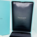 Tiffany & Co Necklace Earring Set Storage Presentation Gift Box Blue Leather Lux-4