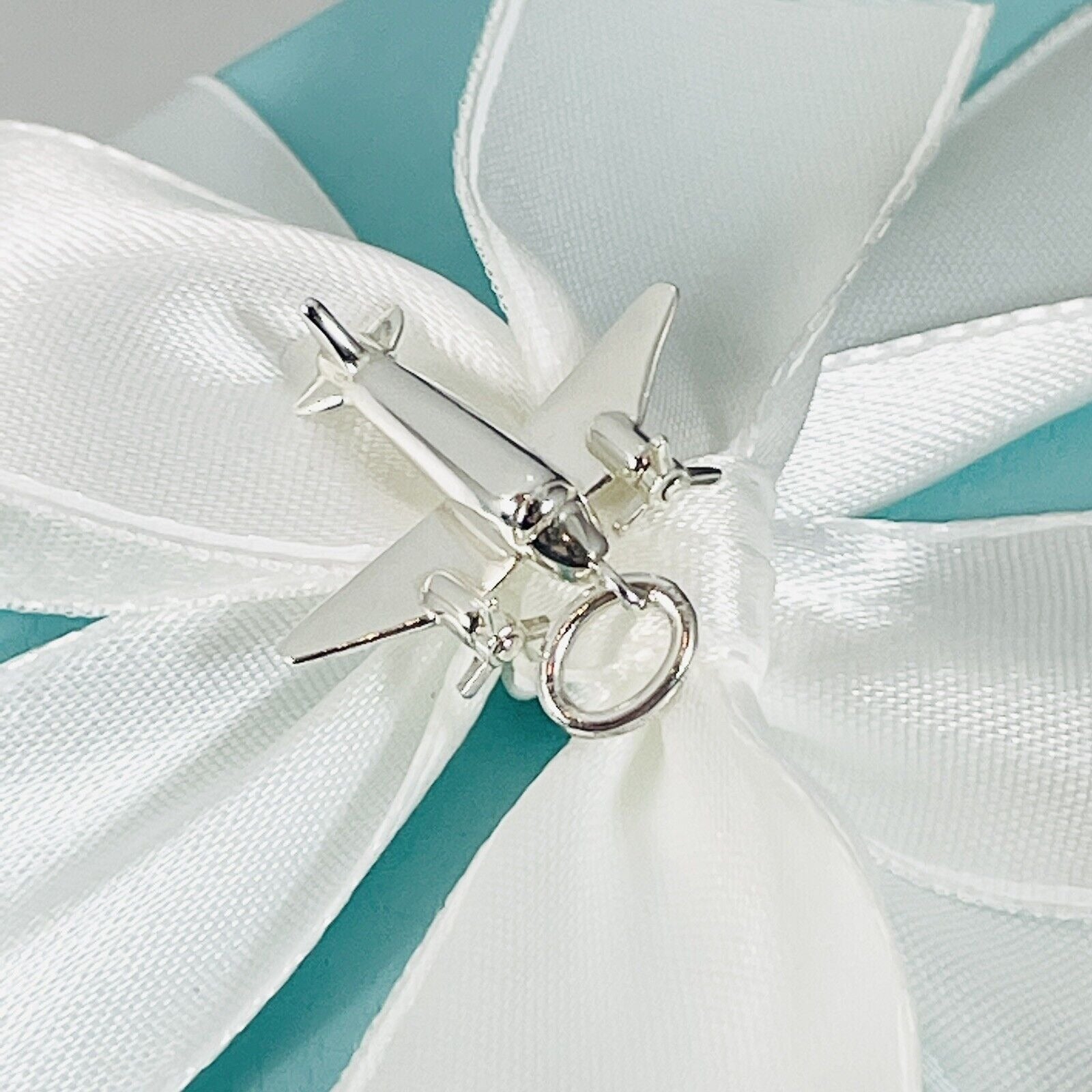 Tiffany Airplane Plane Pendant or Charm in Sterling Silver Italy FREE Shipping - 0