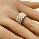 Size 10 Tiffany & Co Somerset Ring Mesh Weave Mens Unisex in Sterling Silver-3
