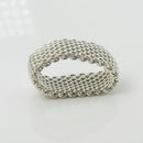 Size 10 Tiffany & Co Somerset Ring Mesh Weave Mens Unisex in Sterling Silver-7