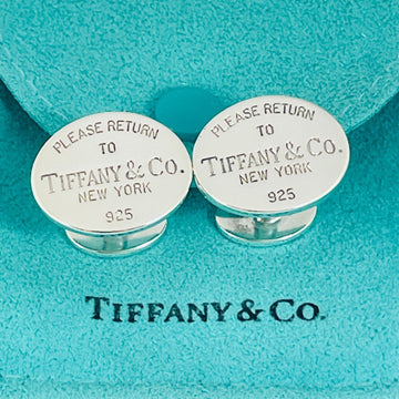 Please Return to Tiffany Oval Cufflinks in Sterling Silver