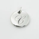 Tiffany Silver Letter C Alphabet Initial Round Circle Notes Charm Pendant-1