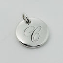 Tiffany Silver Letter C Alphabet Initial Round Circle Notes Charm Pendant-2