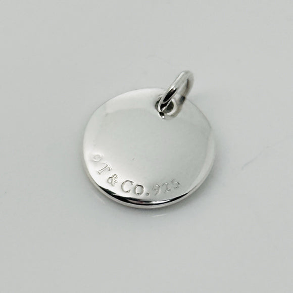 Tiffany Silver Letter C Alphabet Initial Round Circle Notes Charm Pendant