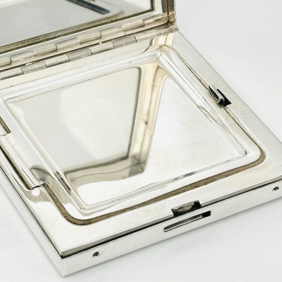 Tiffany & Co Makeup Cosmetic Purse Mirror Folding Compact Square in Silver