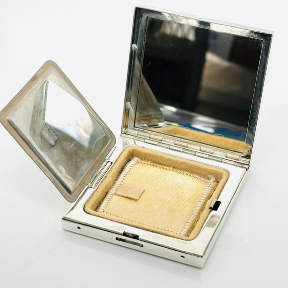 Tiffany & Co Makeup Cosmetic Purse Mirror Folding Compact Square in Silver