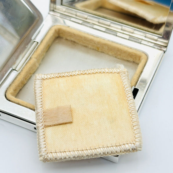 Tiffany & Co Makeup Cosmetic Purse Mirror Folding Compact Square in Silver