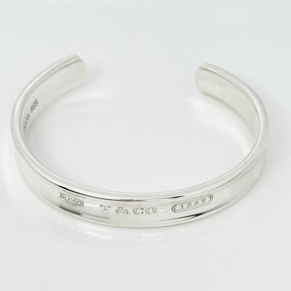 Extra Large 7.5" Tiffany & Co 1837 Wide Cuff Mens Bracelet in Sterling Silver