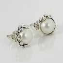 Tiffany Small 6mm Pearl Olive Leaf Earring by Paloma Picasso Stud in Silver-1