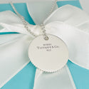 16" Tiffany & Co Round Coin Edge Engravable Pendant on 1.5mm Link Chain Necklace - 2