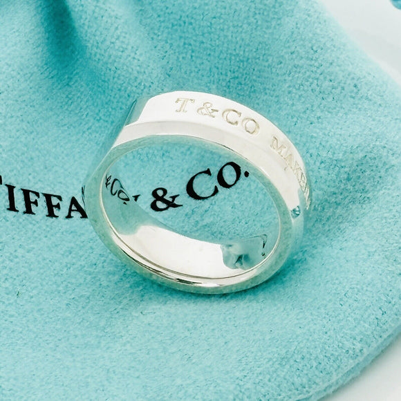 Size 6.5 Tiffany Makers Slice Ring Medium 6.7mm Band in Sterling Silver