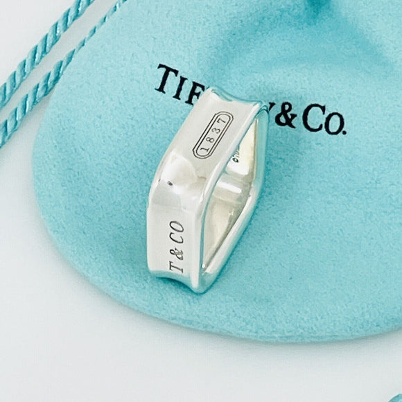 Size 8.5 Tiffany 1837 Square Ring in Sterling Silver Unisex Mens