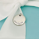 Tiffany Letter U Notes Alphabet Disc Charm Initial Pendant in Silver-4