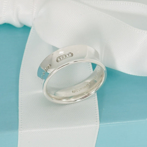Size 10.5 Tiffany & Co 1837 Ring Concave in Sterling Silver