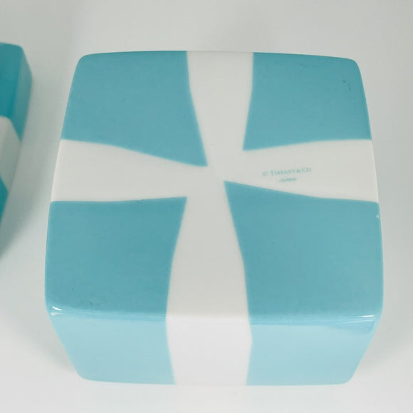 4.3" Large Tiffany Porcelain Blue Bone China Trinket Gift Box Ceramic Jewelry