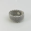 Size 6 Tiffany & Co Somerset Mesh Basket Weave Ring in 925 Sterling Silver - 2