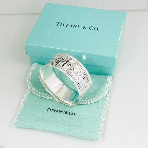 Tiffany & Co Vintage Noahs Arc Napkin Ring Holder Makers Sterling Silver - 8