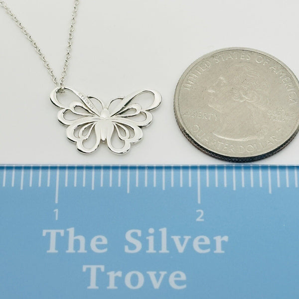 18" Tiffany Butterfly Pendant Necklace in Sterling Silver - 6