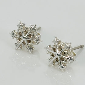 RARE Tiffany Mini Snowflake Stud Earrings in Sterling Silver Holiday Snow - 0