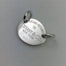 Please Return to Tiffany & Co Sterling Silver Oval Tag Pendant From Choker-2