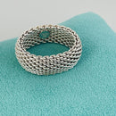Size 10 Tiffany & Co Somerset Mesh Dome Weave Ring Mens Unisex Sterling Silver-3