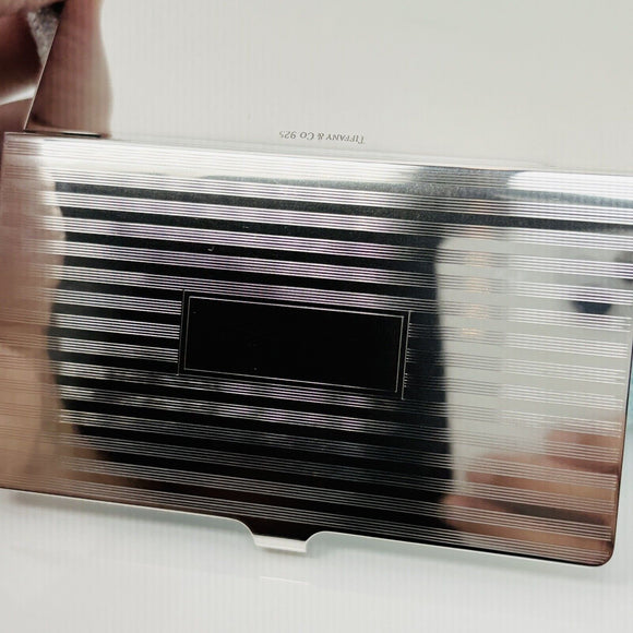 Tiffany ID Business Card Holder Machined Turned Engravable in Sterling Silver