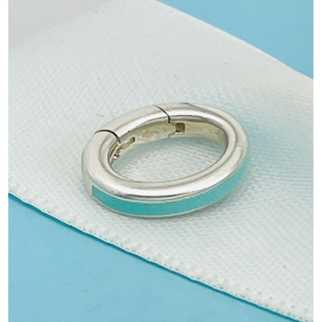 Tiffany Blue Enamel Oval Jump Ring in Sterling Silver