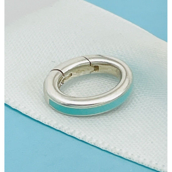 Tiffany Blue Enamel Oval Jump Ring in Sterling Silver