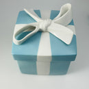 4.3" Large Tiffany Porcelain Blue Trinket Gift Box Ceramic Jewelry Container-3