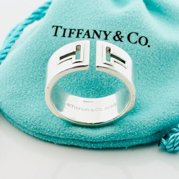 Size 11 Men's Unisex Tiffany T Cutout Stencil Ring Band in Sterling Silver - 4