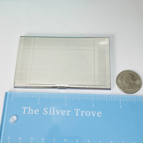 Tiffany & Co Business Card Holder Machined Turned Engravable in Sterling Silver