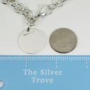 Large 8.5” Tiffany Round Circle Tag Charm Bracelet Engravable Blank-6