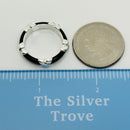 Size 7 Tiffany Signature X Kiss Ring in Black Enamel and Sterling Silver-6