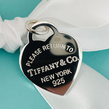 Please Return to Tiffany & Co Heart Tag Pendant or Charm Extra Large 1.2" Jumbo
